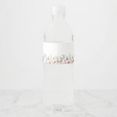 Wildflower Butterfly Garden Baby shower Waterfles Etiket (Achterkant)