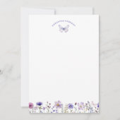 Wildflower Butterfly gepersonaliseerd briefpapier Bedankkaart (Voorkant)