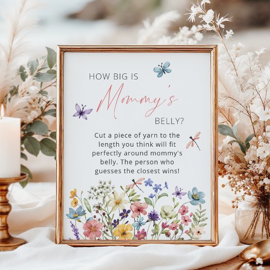 Wildflower Butterfly Hoe groot is de buik van mama Poster