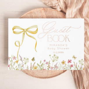 Wildflower Butterfly Spring floral Baby shower Gastenboek