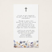 Wildflower Celebration of Life Cross Prayer Card (Dos)