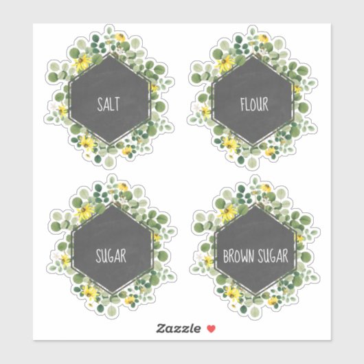 Wildflower Chalkboard Keuken Canister Label (Vel)