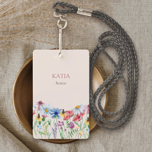 Wildflower Charm Landelijke Bloemnaam Badge