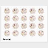 Wildflower Charm Miss to Mrs Country Bruidsdiner Ronde Sticker (Vel)