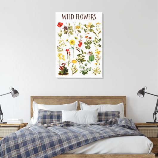 Wildflower Chart Canvas Afdruk (Insitu (Slaapkamer))