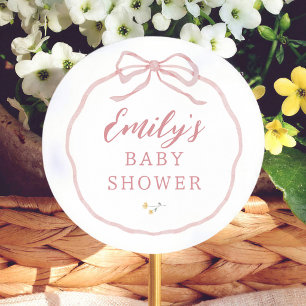 Wildflower Coquette Baby Shower Ronde Sticker