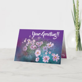 wildflower cosmos orchid color  greeting card kaart