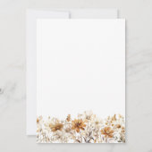 Wildflower Cream Boho Bloemen Bruiloft Kaart (Achterkant)