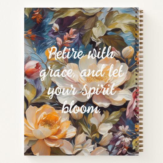 Wildflower Custom Retirement Gifts voor haar Notitieboek (Achterkant)