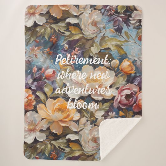 Wildflower Custom Retirement Gifts voor haar Sherpa Deken (Voorkant)