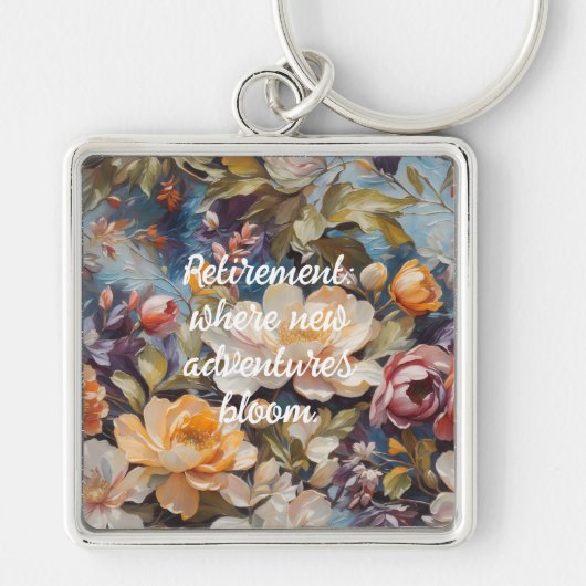 Wildflower Custom Retirement Gifts voor haar Sleutelhanger (Voorkant)