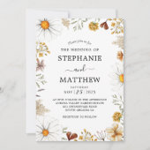 Wildflower Daisies Botanische Waterverf Bruiloft Kaart (Voorkant)