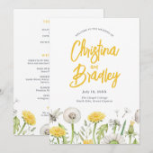 Wildflower Dandelion Garden Wedding Programma (Voorkant / Achterkant)