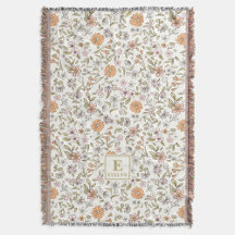 Wildflower Dekenkussen Met Naam en Monogram