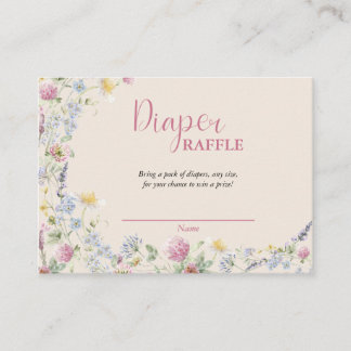 Wildflower Diaper Raffle Enclosure Card Informatiekaartje