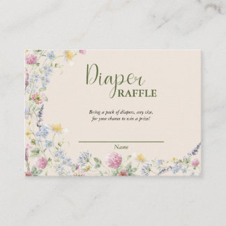 Wildflower Diaper Raffle Enclosure Card Informatiekaartje