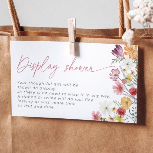 Wildflower Display Douche Bruids Liefde in Bloei Informatiekaartje