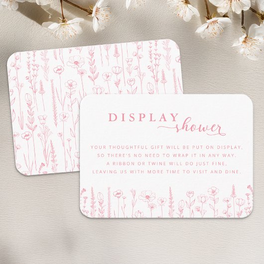 Wildflower Display Shower Baby Shower Card Informatiekaartje