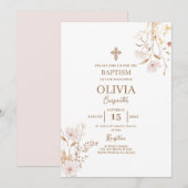 Wildflower Doop Meisje Kaart (Voorkant / Achterkant)