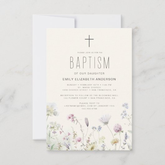 Wildflower dooptuin in Bloom Boho Kaart (Voorkant)