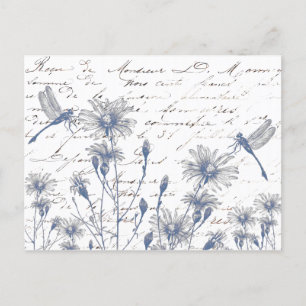 Wildflower Dragonfly Frans Script Briefkaart