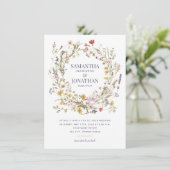 Wildflower Dubbelzijdig QR Bruiloft Kaart (Staand voorkant)