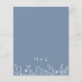 Wildflower Dusty Blue Botanical Wedding Invitation Flyer (Achterkant)