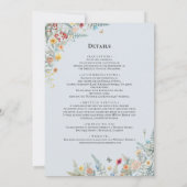  Wildflower Dusty Blue Monogram Details en Kaart (Achterkant)