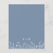 Wildflower Dusty Blue Monogram Huwelijksuitnodigin Flyer (Achterkant)