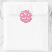 Wildflower Dusty Pink Schattige Baby Meisje Dank j Ronde Sticker (Tas)