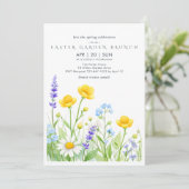 Wildflower Easter Garden Brunch Invitation Card (Debout devant)