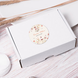 Wildflower een baby is het brouwen van tea party b ronde sticker