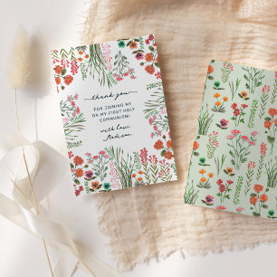Wildflower Eerste Heilige Communie Bedankkaart