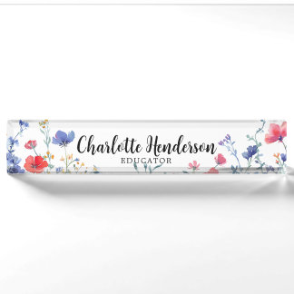 Wildflower Elegant Aangepaste Naam Bord Bezetting Naambordje