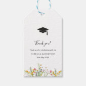 Wildflower elegant Afstuderen Dank u Cadeaulabel (Voorkant)