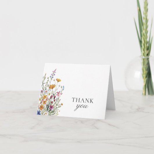 Wildflower Elegant Boho Chic Bedankt Card (Voorkant)