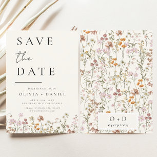 Wildflower Elegant Boho Save the Date Minimalist