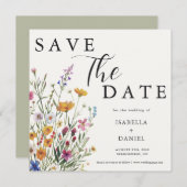 Wildflower Elegant Boho Wedding Save The Date (Voorkant / Achterkant)