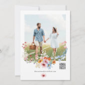 Wildflower Elegant Floral Photo QR Code Wedding Save The Date (Achterkant)