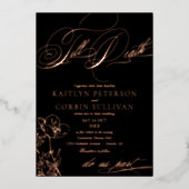 Wildflower Elegant Gothic Wedding Folie Uitnodiging (Voorkant)