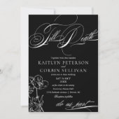 Wildflower Elegant Gothic Wedding Kaart (Voorkant)