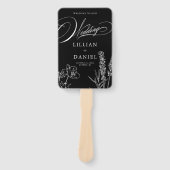 Wildflower Elegant gothic Wedding Programme Handwaaier (Voorkant)