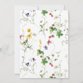 Wildflower Elegant Wedding Kaart (Achterkant)