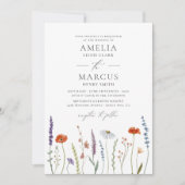 Wildflower Elegant Wedding Kaart (Voorkant)