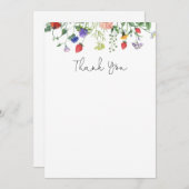 Wildflower en aardbeien Dank u Bedankkaart (Voorkant / Achterkant)
