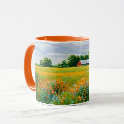 Wildflower en Barn Art Mok Cup (Voorkant links)