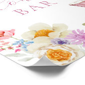 Wildflower en roze theekopjes Bloemenreep Poster (Hoek)