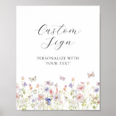 Wildflower en vlinders aangepaste teken poster (Voorkant)