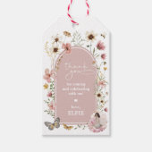 Wildflower Fairy Dusty Pink Garden Verjaardagsguns Cadeaulabel (Voorkant)