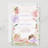 Wildflower Fairy First 1st Birthday Invitation (Devant)